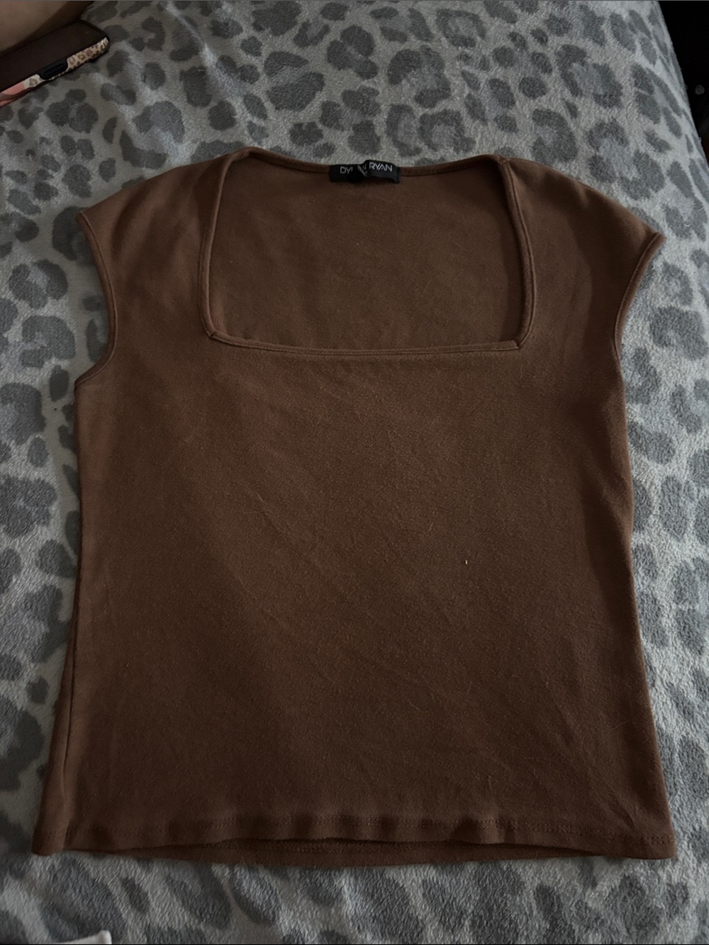 Brown Square Neck Cap Sleeve Tank by Dylan Ryan from Ross